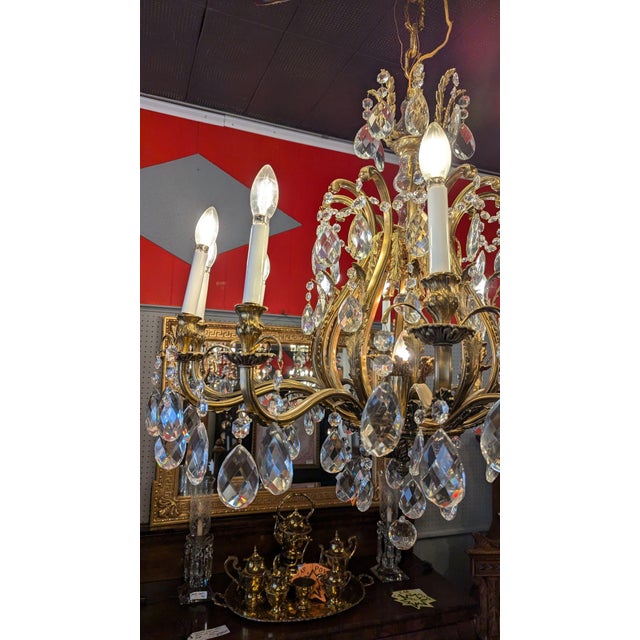 Large Brass Turn of the Century Chandelier from a Colorado mountain town courthouse, 35" round x 35" high, Stunning...