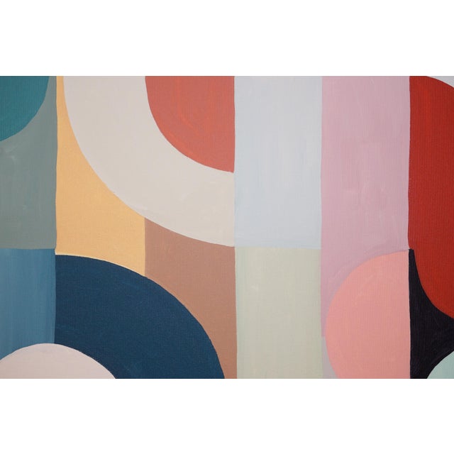 Art Deco 2026, Vivid Art Deco Slides, Colorful Bauhaus Grid Patterns, Original Painting on Canvas by Natalia Roman For Sale - Image 3 of 8