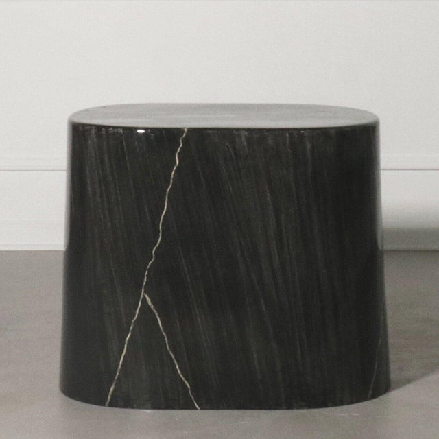 1970s Modern Lacquered Faux Marble Side Table - 1970's For Sale - Image 5 of 9