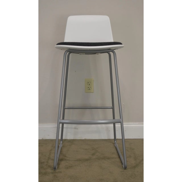 Metal Steelcase Coalesse Enea Lottus Set 4 Sculpted Sled Barstools For Sale - Image 7 of 13