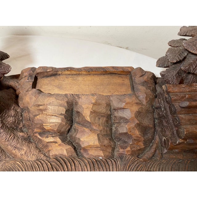 Huge Antique 1800's Carved Black Forest Wood German Desk Inkwell Stand Sculpture For Sale - Image 14 of 14