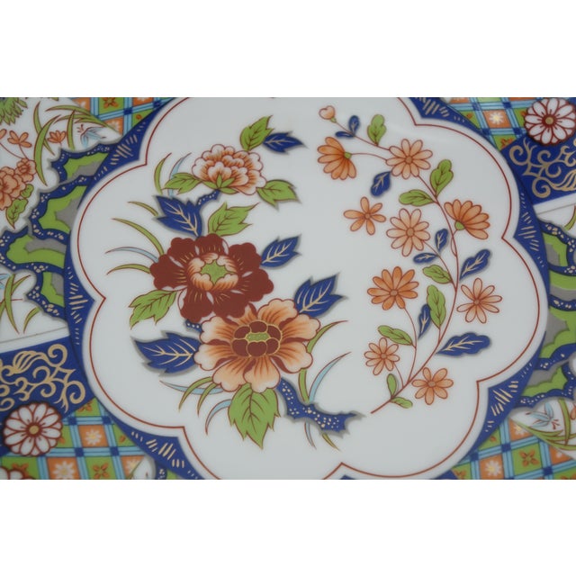Green Late 20th Century Japanese Imari Floral Porcelain Charger Plates Dishes Plaques 11" - Set of 7 For Sale - Image 8 of 18