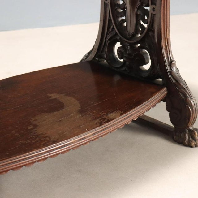 Walnut Center Table with Marble Top For Sale - Image 6 of 9