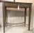 Stylish Drexel Heritage Modern Brown Wood Nightstand , silver metal stretcher, one drawer with key and tassel, showroom...