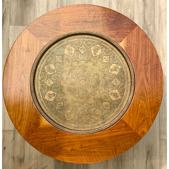 Mid-Century Modern MCM Coffee Table Brass Tray For Sale - Image 3 of 17