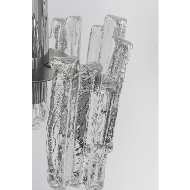 1960s Small Murano Ice Glass Pendant Light, Germany, 1970s For Sale - Image 5 of 10