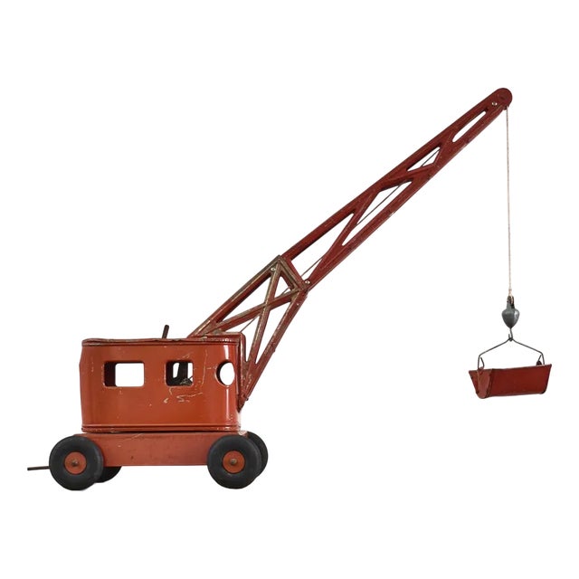 Vintage Metal Toy Crane by Joustra, 1950s For Sale