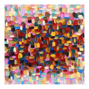 Straight Into the Middle - Lively Impasto Thick Paint Colorful Abstract Painting Original Artwork by Shiri Phillips