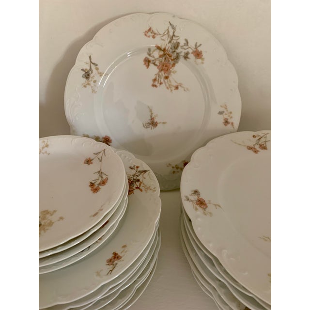 Antique Haviland Limoges France Hand Decorated Dinner Ware - Set of 18 For Sale - Image 9 of 10