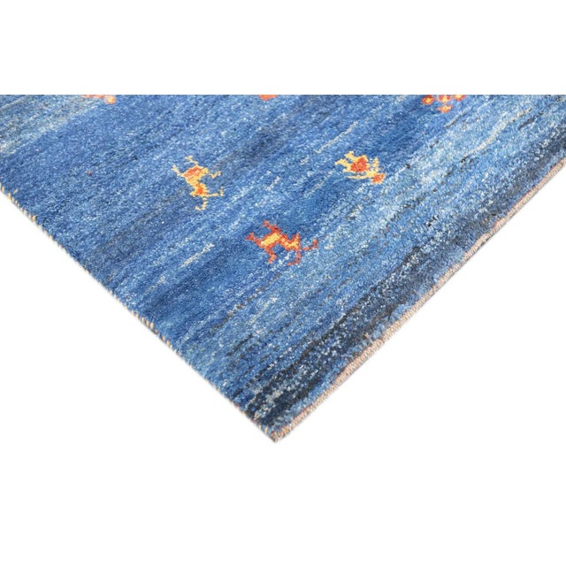 Textile Fine Vintage Tribal Persian Gabbeh Rug 6'3'' X 9'3'' For Sale - Image 7 of 12