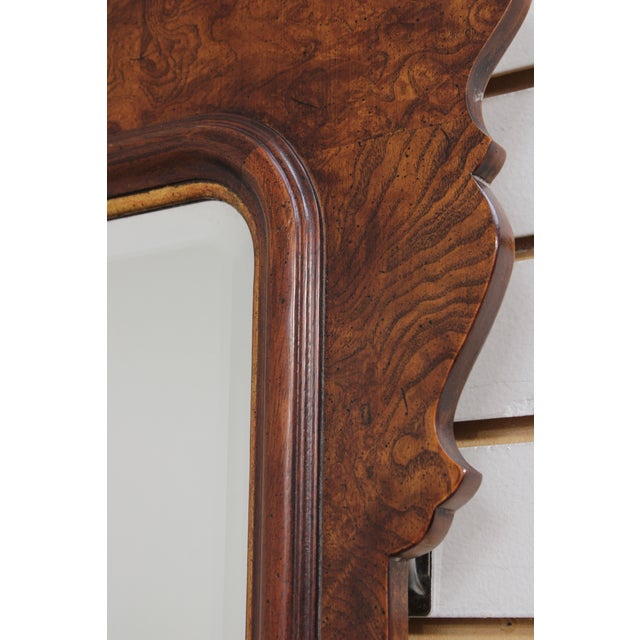 Henredon Chippendale Burl Elm Hanging Mirror For Sale - Image 9 of 15