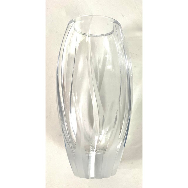 Mikasa Mikasa-“Flame D’amore”-Hand Blown and Cut, Polished- Heavy Lead Crystal- 10 Inch Tall Vase For Sale - Image 4 of 9