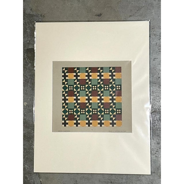 Vintage Geometric Tile Pattern Serigraph For Sale - Image 4 of 12