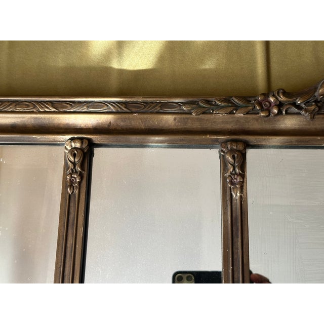 1920s 1920s Art Nouveau Five-Panel Mantel Mirror For Sale - Image 5 of 8