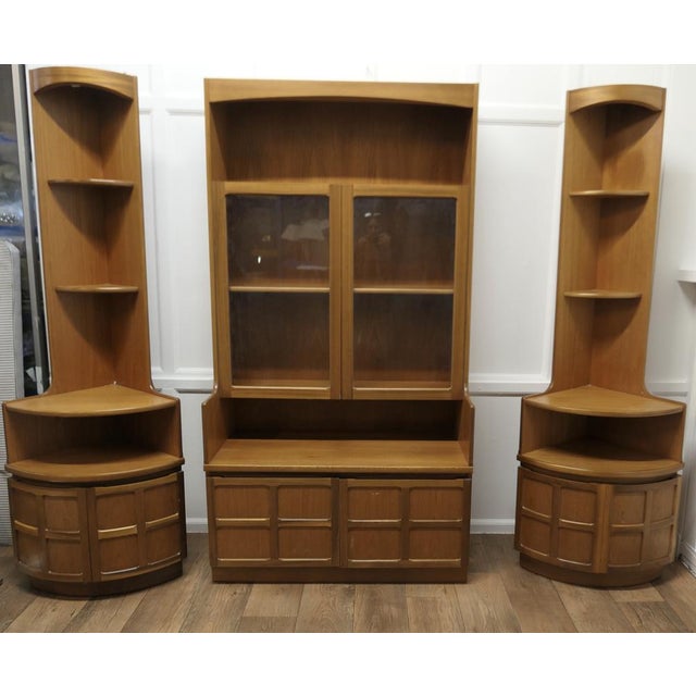 Teak Wall Unit by Nathan Furniture with 2 Corner & 1 Main Unit, 1980s, Set of 3 For Sale - Image 10 of 10
