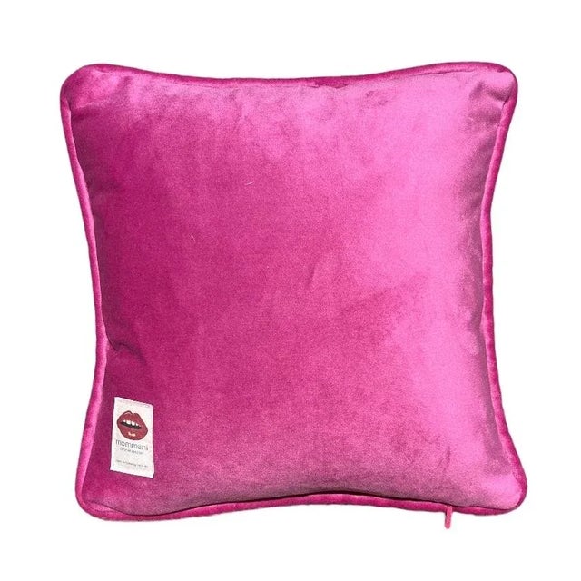 2020s Velvet Pink-On-Pink "Woke Up Sexy as Hell Again" Feather Down Pillow For Sale - Image 5 of 6