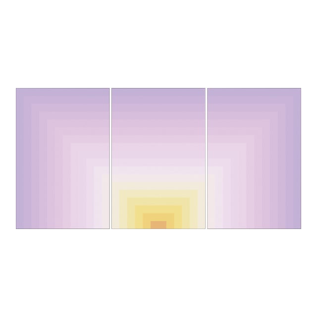 Abstract Geometric Triptych, Color Field Infinite Dawn, Pastel Tones Limited Edition Giclée, 2026 For Sale