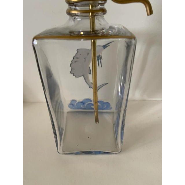 Mid-Century Brass and Glass Decanter For Sale - Image 4 of 9