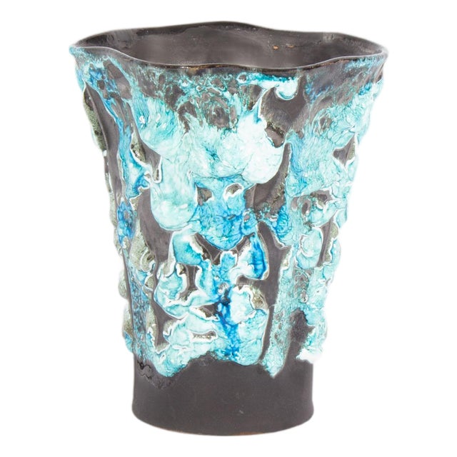 Écume De Mer French Fat Lava Ceramic Vase Designed by Le Cyclope For Sale