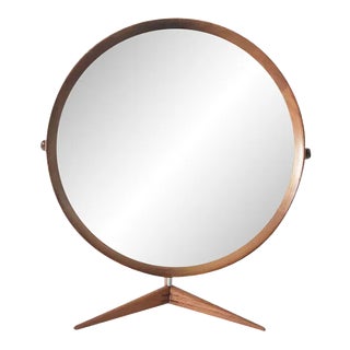 Large Teak Table Mirror by Östen & Uno Kristiansson for Luxus, 1960s For Sale