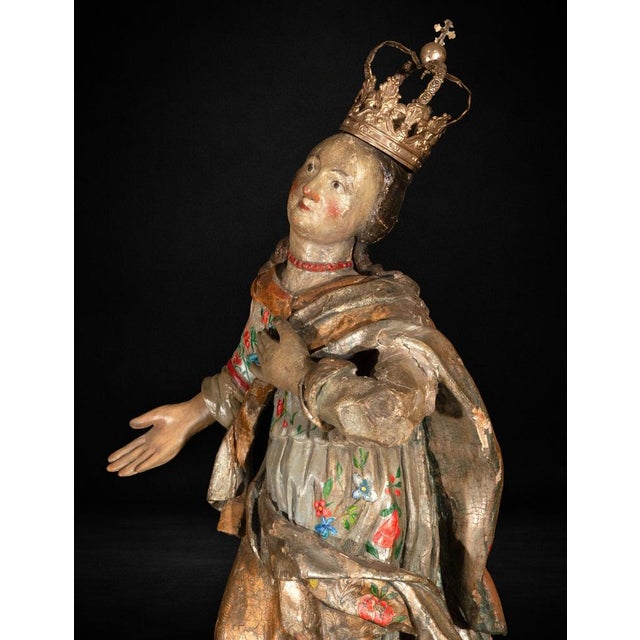17th Century Spanish Polychrome Immaculate Conception Sculpture, 1650 For Sale - Image 6 of 10