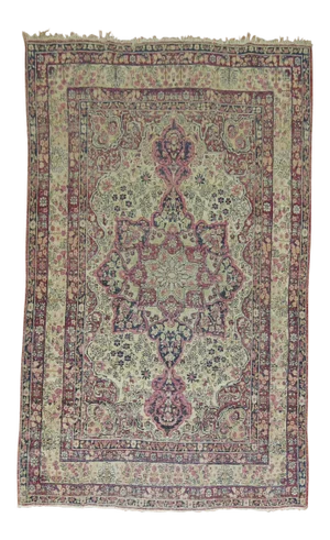 19th Century Lavar Kerman Rug, 4' x 6'4''
