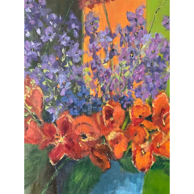 Great Floral Oil on Canvas Signed Painting For Sale - Image 4 of 4