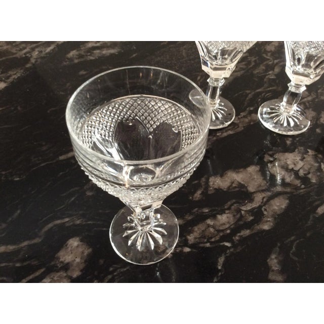 1980s Vintage English Cut Crystal Stemmed Red Wine Glasses- Set of 3 For Sale - Image 5 of 13