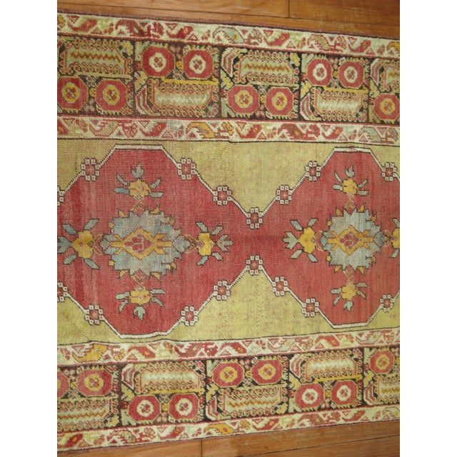 Zabihi Collection Early 20th Century Soft Green Antique Turkish Runner - 3'4" x 12'8" For Sale - Image 9 of 9