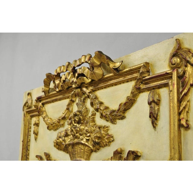 Early 20th Century Antique French Louis XV Style Cream & Gold Gilt Drape Ribbon Trumeau Wall Mirror For Sale - Image 5 of 17