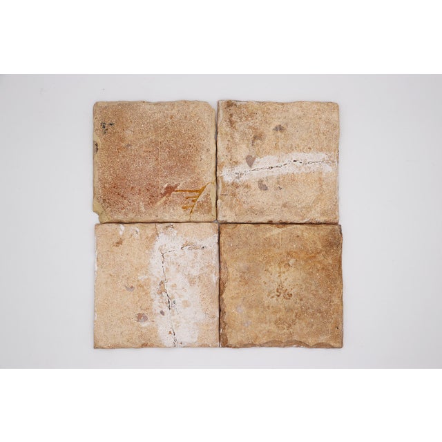 18th Century Set of Four Tiles Blue & White Floral Shapes, Portuguese For Sale - Image 9 of 14