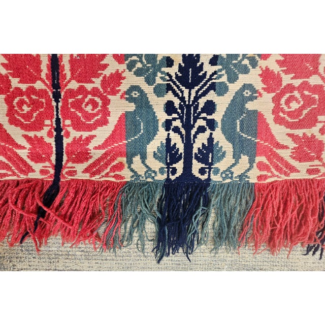 Mid 19th Century 1840s American Jacquard Coverlet Signed Mary S. Snider by John K. Striebig For Sale - Image 5 of 7