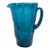 Vintage Peacock Blue Crackle Glass Pitcher For Sale