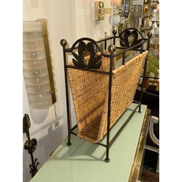 Mid-Century Modern French Mid-Century Iron Magazine Stand For Sale - Image 3 of 5