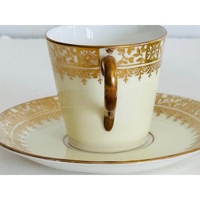 Ceramic Vintage 1920s Jones McDuffee & Stratton Demitasse Cup & Saucers, a Pair For Sale - Image 7 of 10