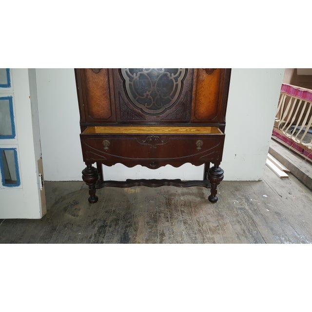 Antique Art Deco Waterfall Armoire Vintage Waterfall Hutch China