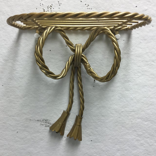 Vintage Twisted Metal Rope and Bow Wall Bracket/Shelf. Chairish