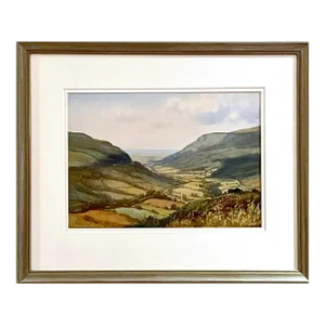 George Trevor, Watercolour of Ireland Valley Countryside by 20th Century Irish Artist, 1980 Circa