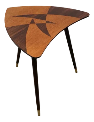 Mid-Century Scandinavian Side Table with Geometric Wooden Inlays, Sweden, 1950s