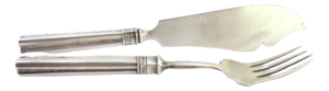 Embossed Silver Cheese Knife and Fork, Set of 2