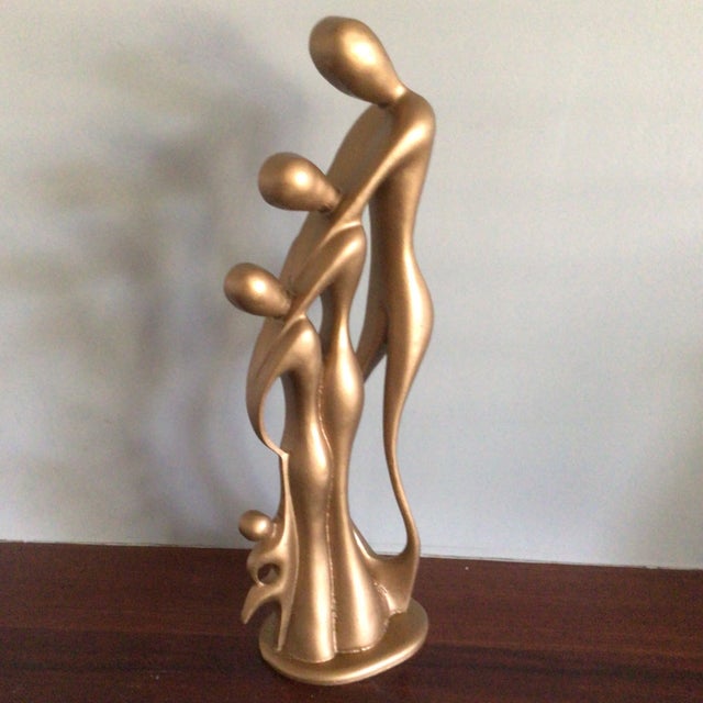 Gold Abstract Sculpture of Family Embracing by Jart, MX For Sale - Image 9 of 13