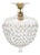 French Antique, Baccarat Crystal and Brass Pendant Chandelier, Circa 1920 For Sale