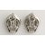 Metal 18 Kt White Gold and Diamond Omega Back Earrings Italian -2pcs For Sale - Image 7 of 8