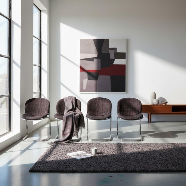 Mid-Century Italian Sabrina Chrome Chairs by Gastone Rinaldi for Rima, 1970s - Set of 4 For Sale - Image 14 of 14