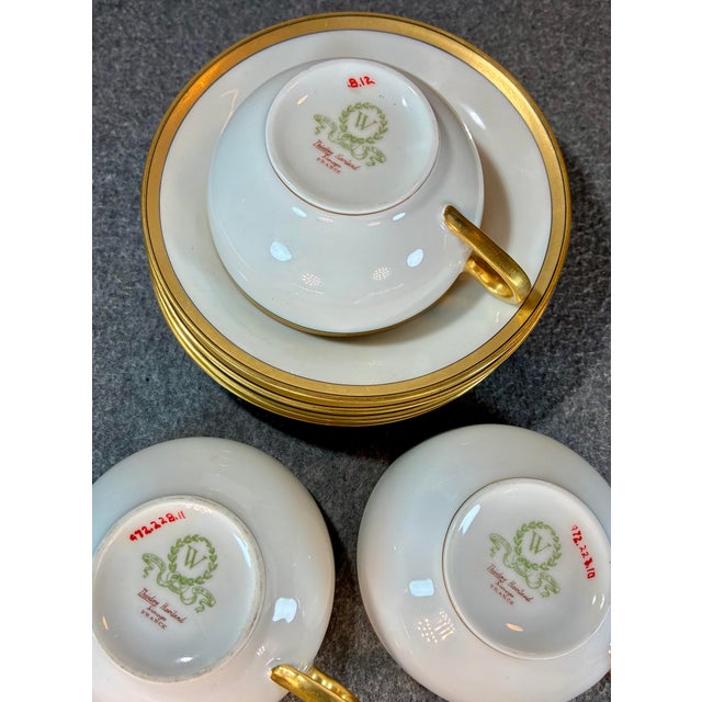 Ceramic Early 20th Century Theodore Haviland Porcelain Cup & Saucer Set - 7 pcs For Sale - Image 7 of 8