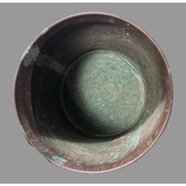 Vintage Antique Arts & Crafts Style 9.5" Copper Planter Vase For Sale - Image 6 of 12