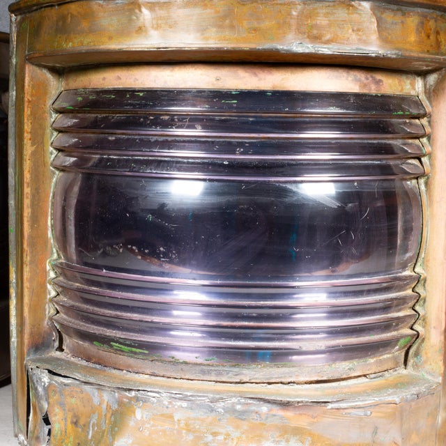 Early 20th Century English Copper and Brass Ship Lanterns - a Pair For Sale - Image 4 of 13