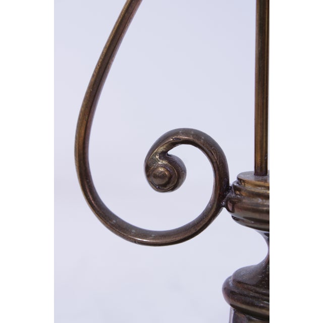 1980s Pair of Mottahedeh Brass Colonial Williamsburg Lyre Candlesticks For Sale - Image 14 of 14