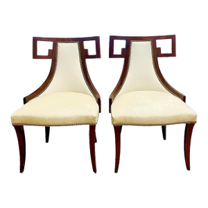 Baker Furniture Greek Key Side Chairs by Thomas Pheasant