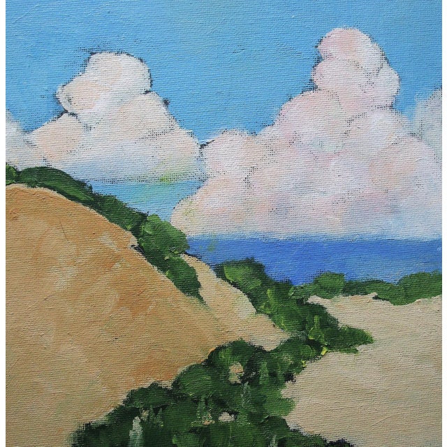 Pacific View Lynne French California Landscape Seascape 8x8 Oil Painting For Sale - Image 4 of 4